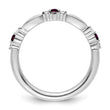 14k White Gold Stackable Expressions Rhodolite Garnet and Dia. Ring - Birthstone Company