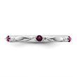 14k White Gold Stackable Expressions Rhodolite Garnet and Dia. Ring - Birthstone Company
