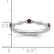 14k White Gold Stackable Expressions Rhodolite Garnet and Dia. Ring - Birthstone Company