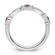 14k White Gold Stackable Expressions Pink Tourmaline and Dia. Ring - Birthstone Company