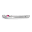 14k White Gold Stackable Expressions Pink Tourmaline and Dia. Ring - Birthstone Company