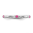 14k White Gold Stackable Expressions Pink Tourmaline and Dia. Ring - Birthstone Company