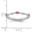 14k White Gold Stackable Expressions Pink Tourmaline and Dia. Ring - Birthstone Company