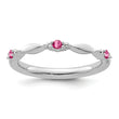 14k White Gold Stackable Expressions Pink Tourmaline and Dia. Ring