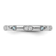 14k White Gold Stackable Expressions Aquamarine and Diamond Ring - Birthstone Company