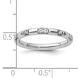 14k White Gold Stackable Expressions Aquamarine and Diamond Ring - Birthstone Company