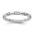 14k White Gold Stackable Expressions White Topaz and Diamond Ring - Birthstone Company