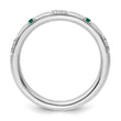 14k White Gold Stackable Expressions Created Emerald and Dia. Ring - Birthstone Company