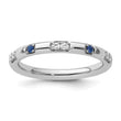 14k White Gold Stackable Expressions Cr. Sapphire and Dia. Ring - Birthstone Company