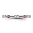 14k White Gold Stackable Expressions Pink Tourmaline and Dia. Ring - Birthstone Company