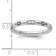 14k White Gold Stackable Expressions Pink Tourmaline and Dia. Ring - Birthstone Company