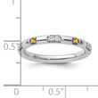 14k White Gold Stackable Expressions Citrine and Diamond Ring - Birthstone Company