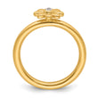 14k Stackable Expressions Diamond Flower Ring - Birthstone Company