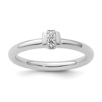 14k White Gold Stackable Expressions Diamond Ring