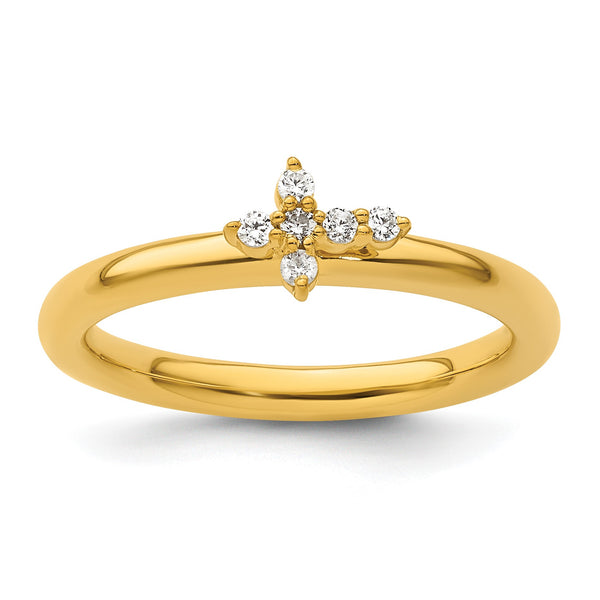 14k Stackable Expressions Diamond Cross Ring - Birthstone Company