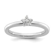 14k White Gold Stackable Expressions Diamond Star Ring - Birthstone Company