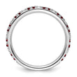 14k White Gold Stackable Expressions Garnet and Diamond Ring - Birthstone Company
