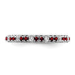 14k White Gold Stackable Expressions Garnet and Diamond Ring - Birthstone Company