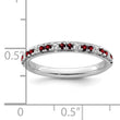 14k White Gold Stackable Expressions Garnet and Diamond Ring - Birthstone Company