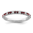 14k White Gold Stackable Expressions Garnet and Diamond Ring - Birthstone Company