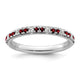 14k White Gold Stackable Expressions Garnet and Diamond Ring - 5