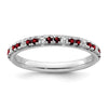 14k White Gold Stackable Expressions Garnet and Diamond Ring - 5