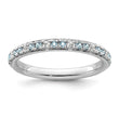 14k White Gold Stackable Expressions Aquamarine and Diamond Ring - Birthstone Company