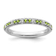 14k White Gold Stackable Expressions Peridot and Diamond Ring - Birthstone Company