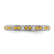 14k White Gold Stackable Expressions Citrine and Diamond Ring - Birthstone Company