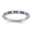 14k White Gold Stackable Expressions Cr.Sapphire and Diamond Ring - Birthstone Company