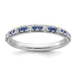 14k White Gold Stackable Expressions Cr.Sapphire and Diamond Ring