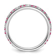 14k White Gold Stackable Expressions Pink Tourmaline/Diamond Ring - Birthstone Company