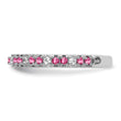 14k White Gold Stackable Expressions Pink Tourmaline/Diamond Ring - Birthstone Company