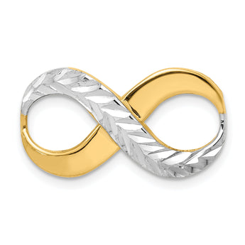 14K w/Rhodium D/C Infinity Fits 4mm Fancy Omega Slide