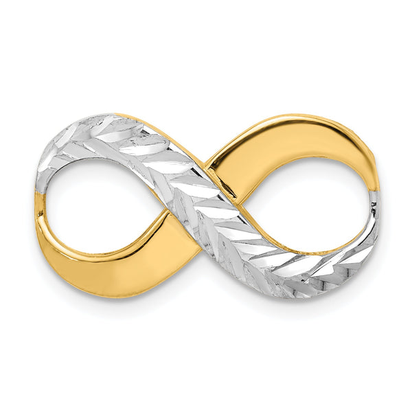 14K w/Rhodium D/C Infinity Fits 4mm Fancy Omega Slide