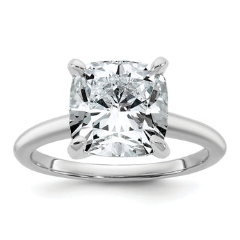 14kw Cert Lab Grown Dia VS+ F+ Cushion Solitaire Engagement Ring