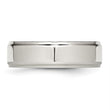 Stainless Steel Ridged Edge 7mm Polished Band - Birthstone Company