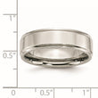 Stainless Steel Ridged Edge 7mm Polished Band - Birthstone Company