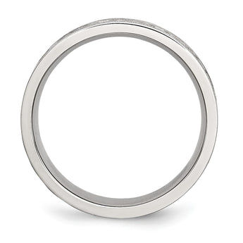 Stainless Steel Flat Laser Etched Celtic Knot 6mm Polished Band - Birthstone Company