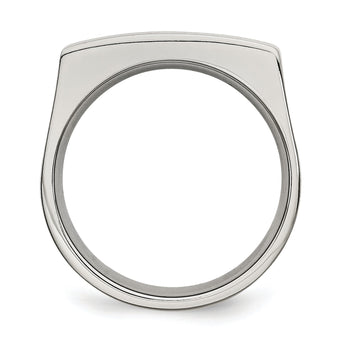 Stainless Steel Brushed and Polished Ring - Birthstone Company