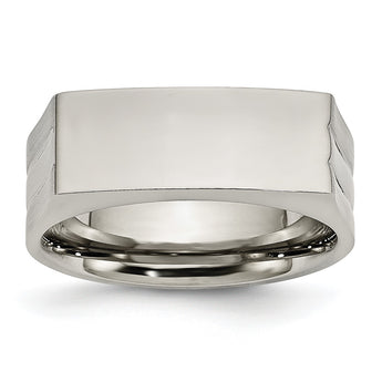 Stainless Steel Brushed and Polished Ring - Birthstone Company