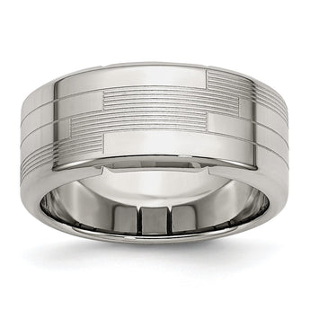 Stainless Steel Textured Ring - Birthstone Company