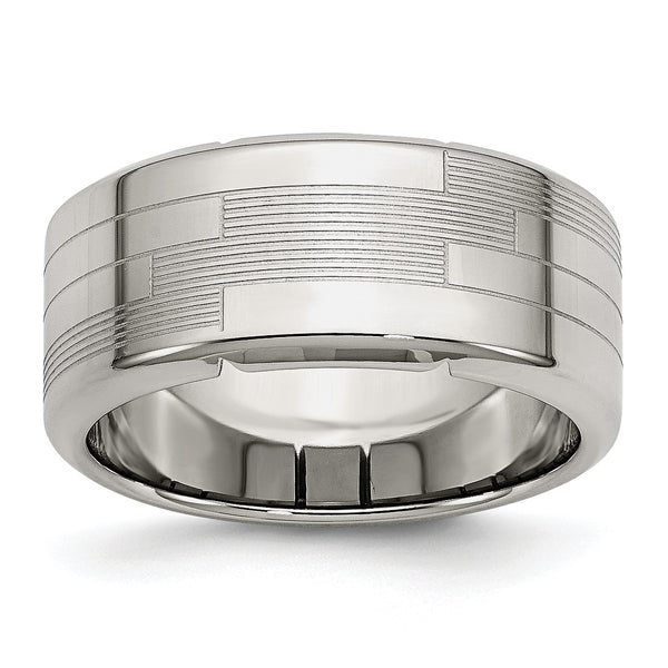 Stainless Steel Textured Ring - Birthstone Company