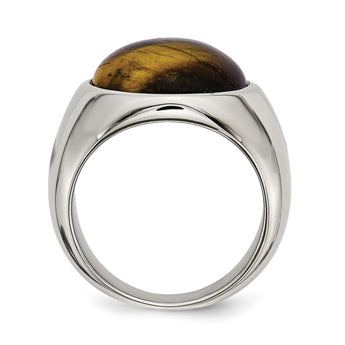 Stainless Steel Tiger's Eye Ring - Birthstone Company