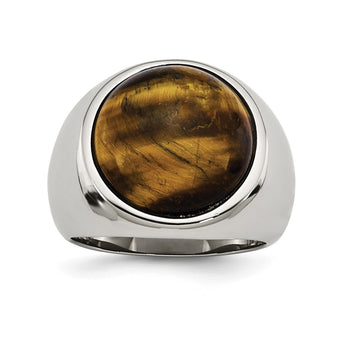 Stainless Steel Tiger's Eye Ring - Birthstone Company