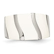 Stainless Steel White Enamel Ring - Birthstone Company