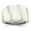 Stainless Steel White Enamel Ring - Birthstone Company
