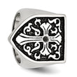 Stainless Steel Cross WithBlack Diamond Antiqued Shield Ring - Birthstone Company