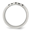 Stainless Steel Brushed Center Black IP-plated 1/6 Carat Diamond 9mm Band - Birthstone Company