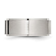 Stainless Steel Brushed Center Black IP-plated 1/6 Carat Diamond 9mm Band - Birthstone Company